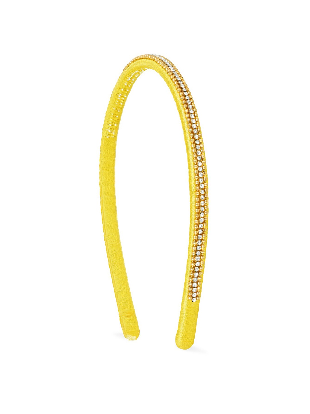 

AKSHARA Girls Mustard Yellow & Gold-Toned Embellished Hairband