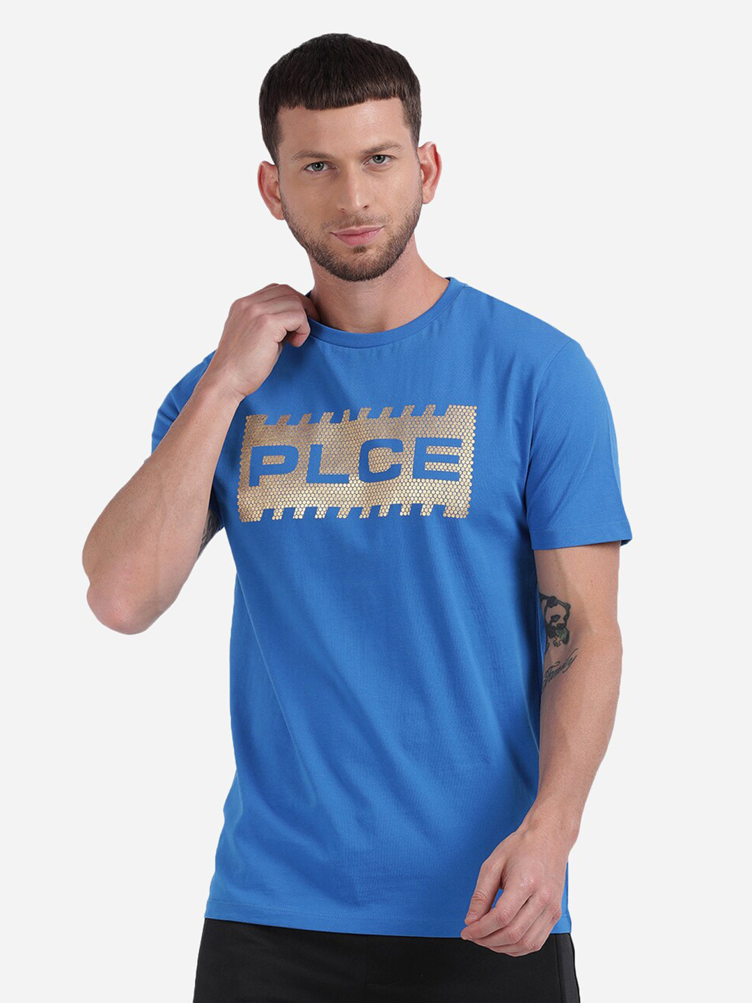 

883 Police Men Blue Typography Printed T-shirt