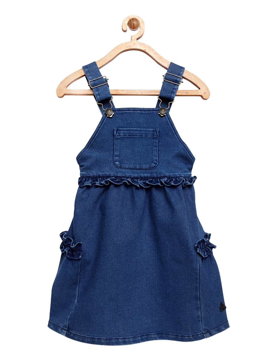 

Cherry Crumble Blue Denim Pinafore Dress