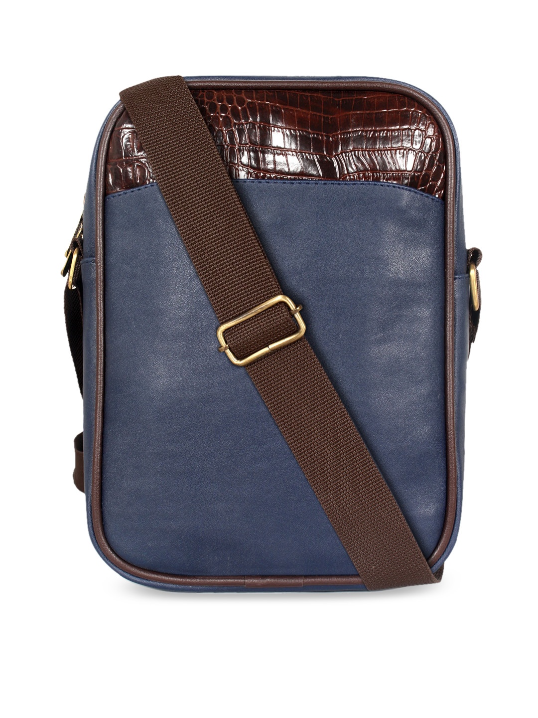 

THE CLOWNFISH Sapphire Blue Colourblocked Structured Sling Bag