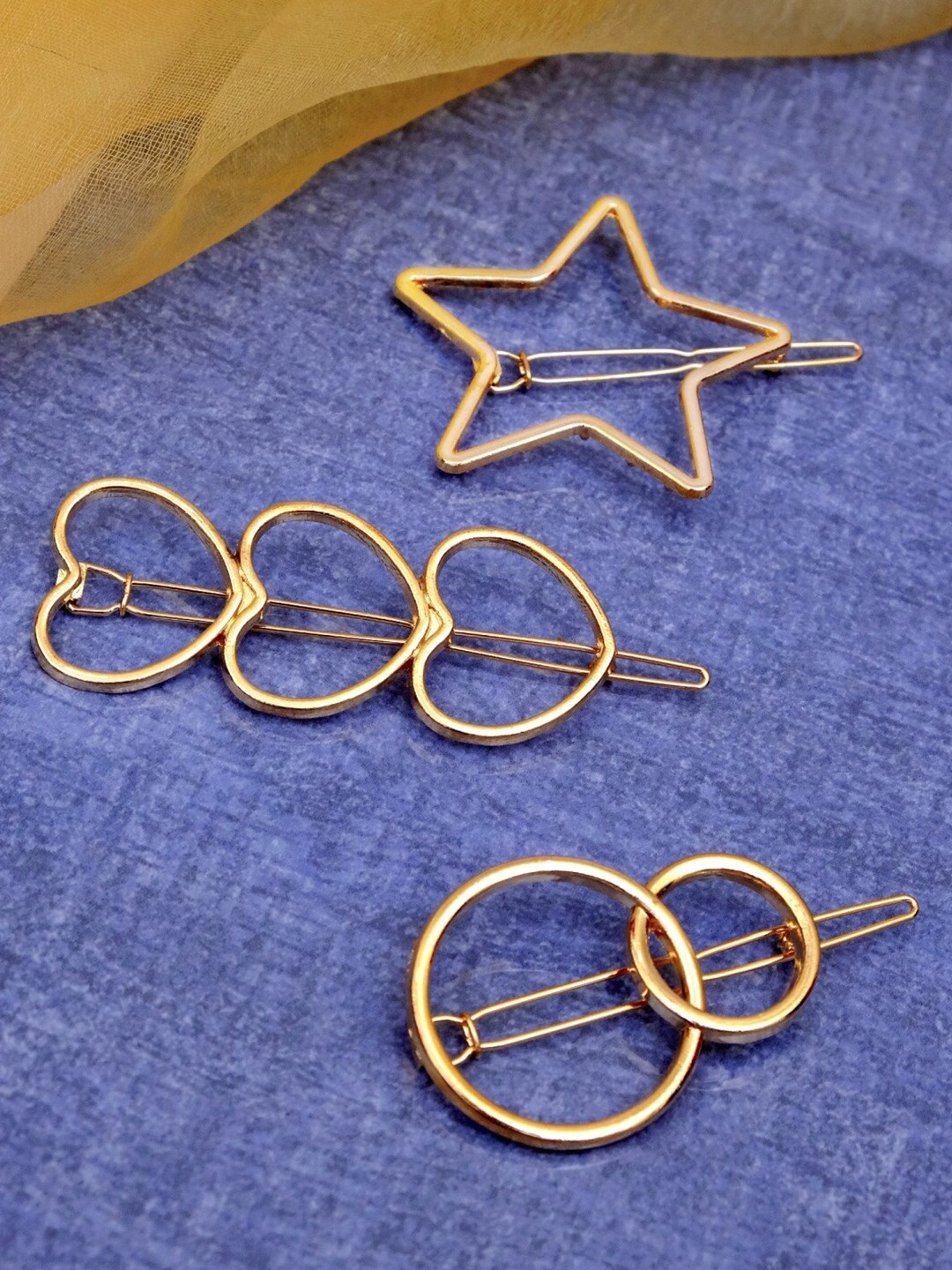 

Crunchy Fashion Women Gold-Toned Set of 3 Bobby Pins