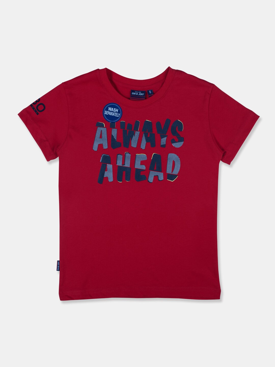 

Gini and Jony Boys Red Raw Edge T-shirt