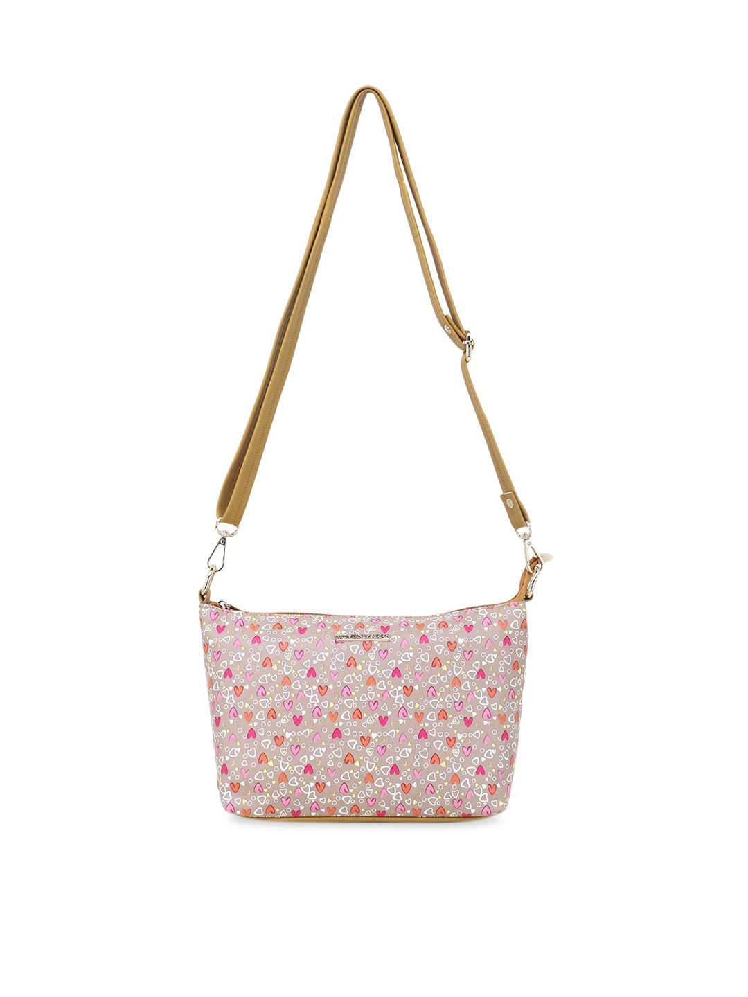 

WOMEN MARKS Beige Printed PU Shopper Sling Bag