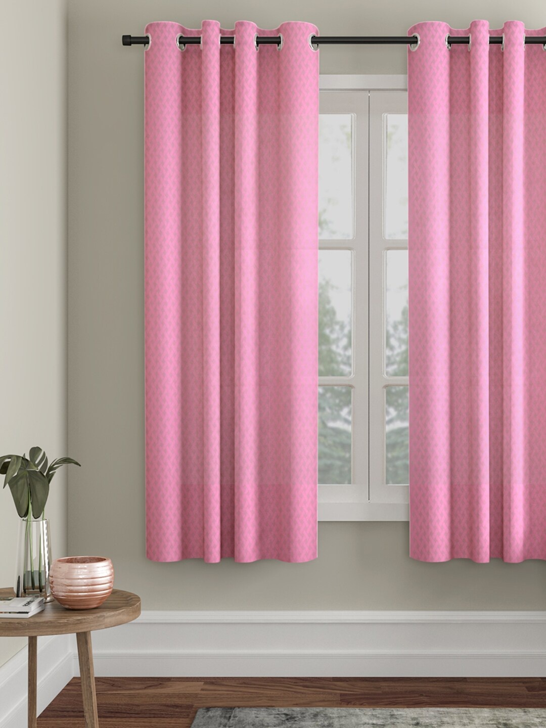 

HOSTA HOMES Pink Geometric Window Curtain