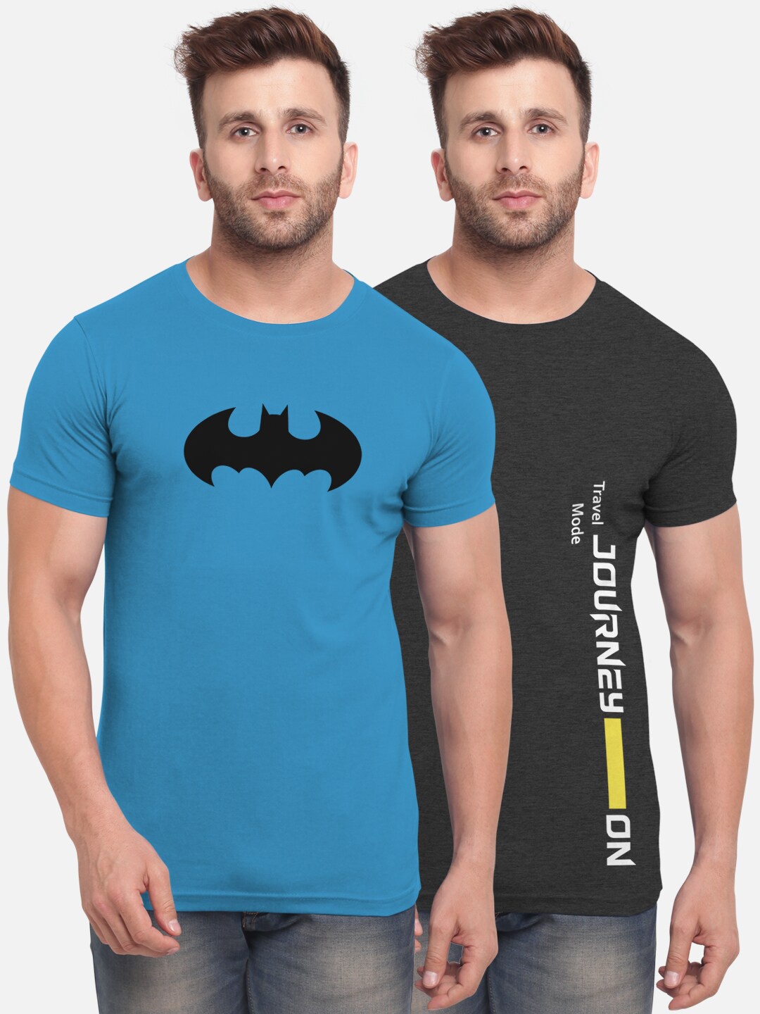 

BULLMER Men Blue Printed Raw Edge T-shirt