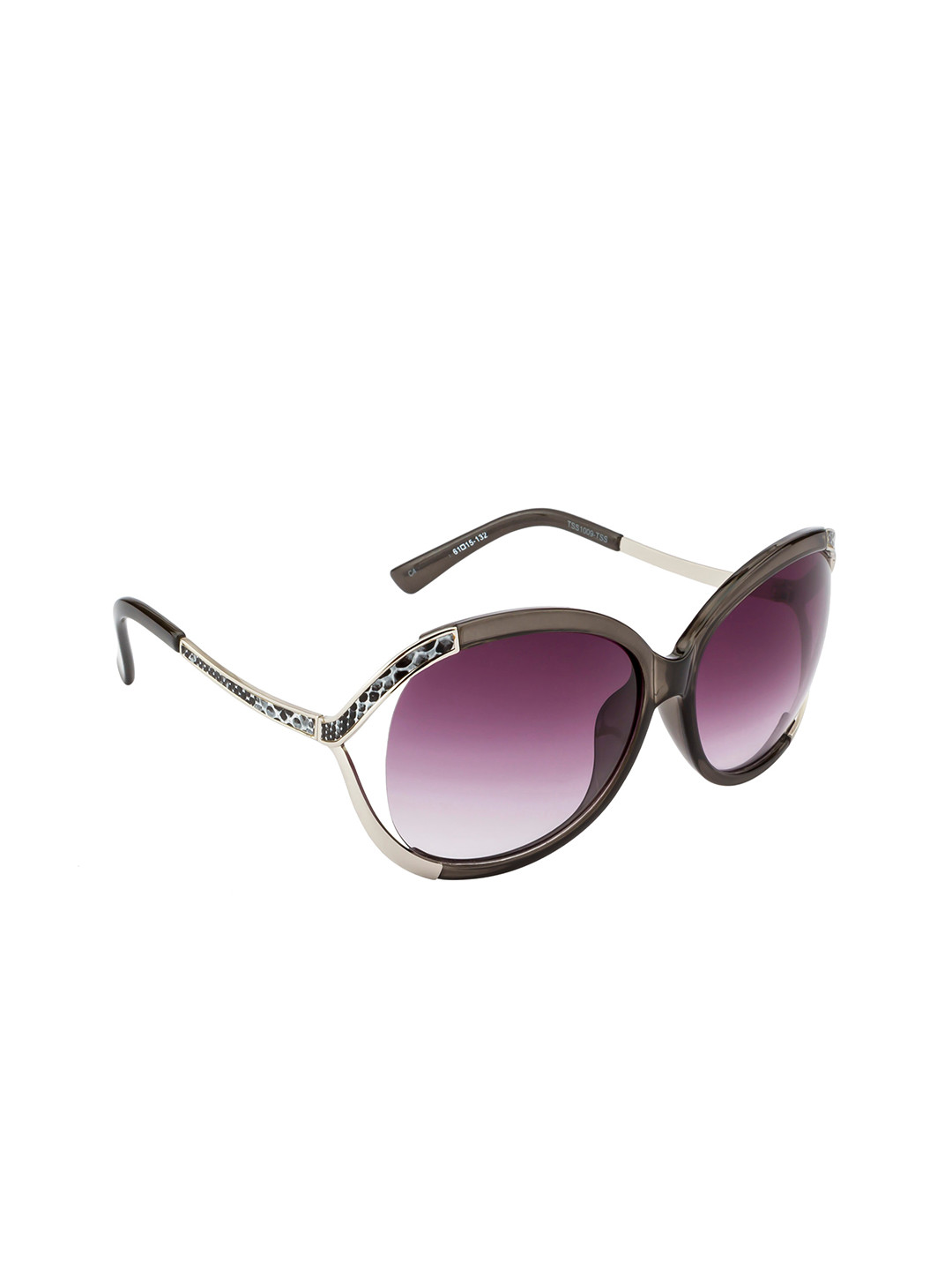

Ted Smith Women Purple Lens & Gunmetal-Toned Butterfly Sunglasses with UV Protected Lens
