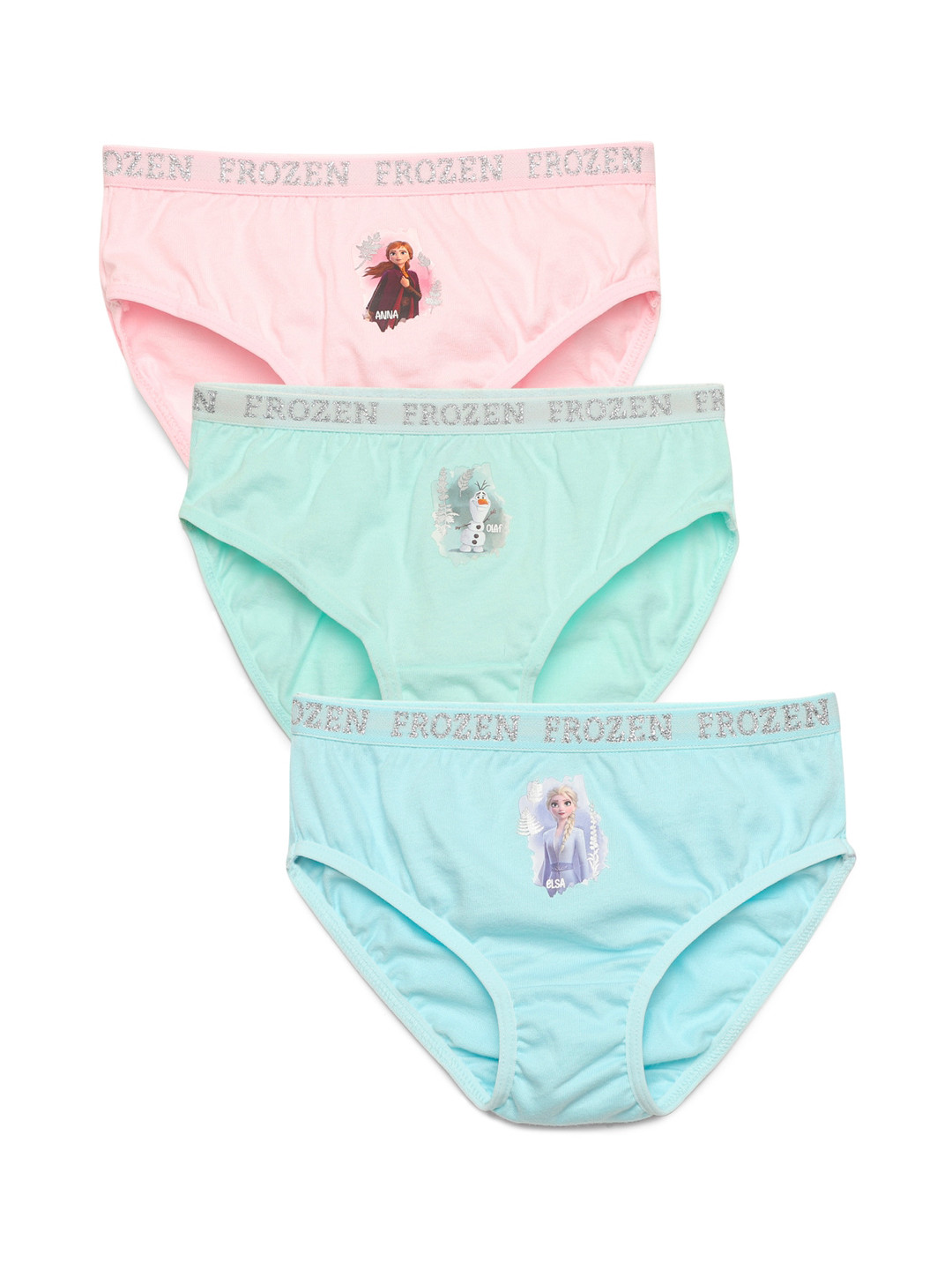 

Charm n Cherish Girls Pack Of 3 Printed Pure Cotton Basic Briefs GDBRO1, Blue