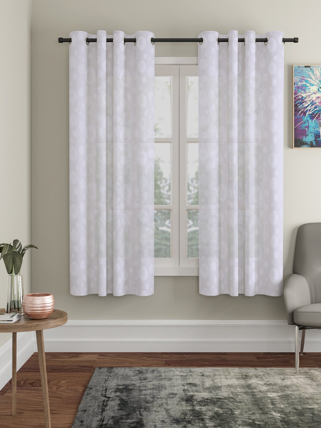 

HOSTA HOMES White Set of 2 Window Curtain