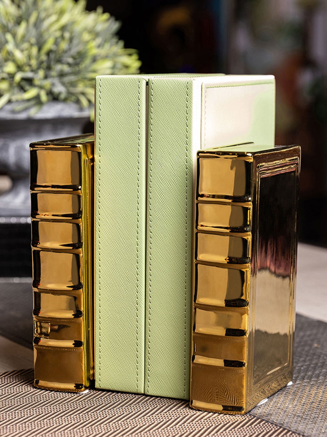 

Pure Home and Living Gold-Toned Ceramic Bookend