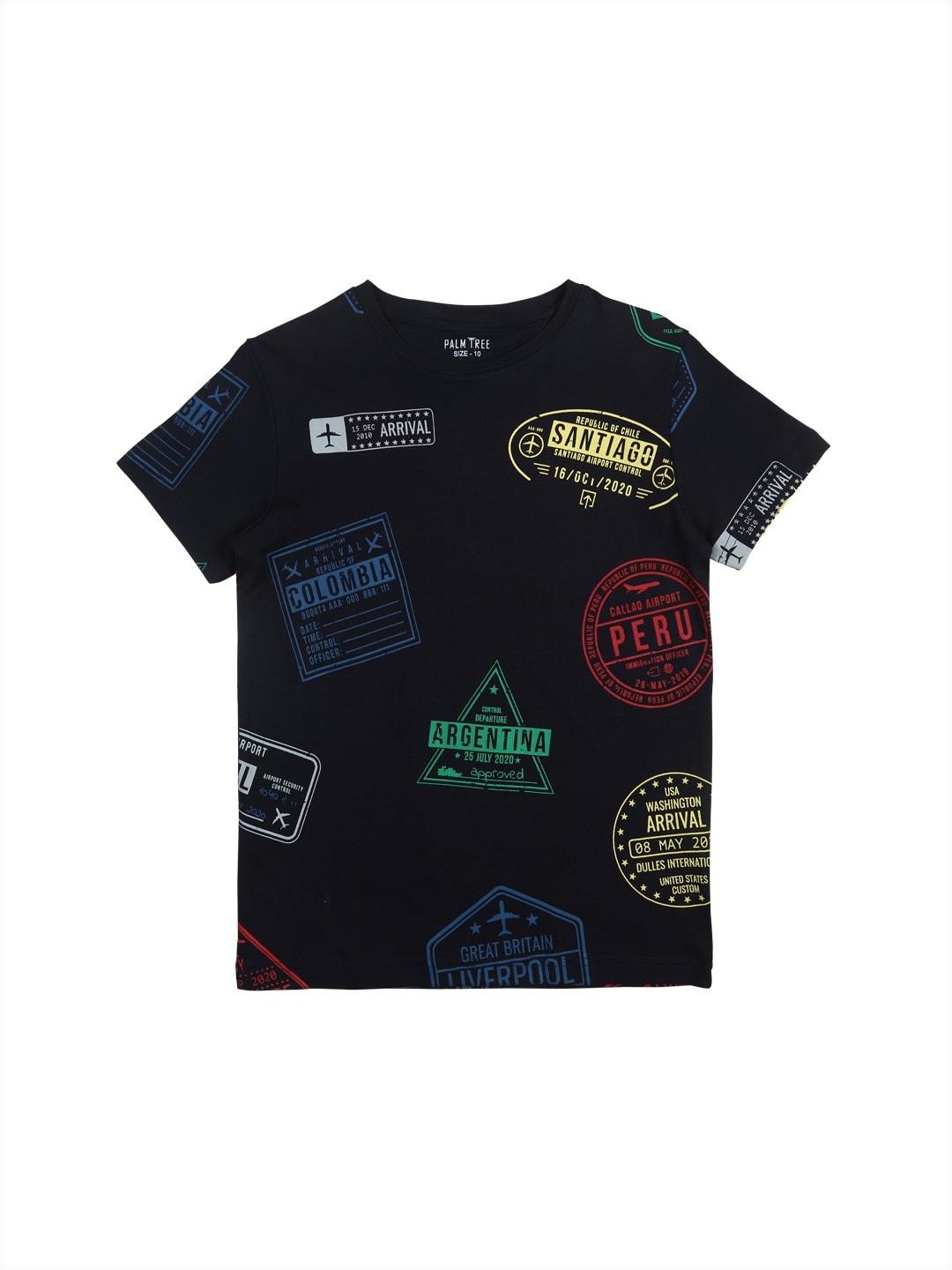 

Gini and Jony Boys Navy Blue Printed T-shirt