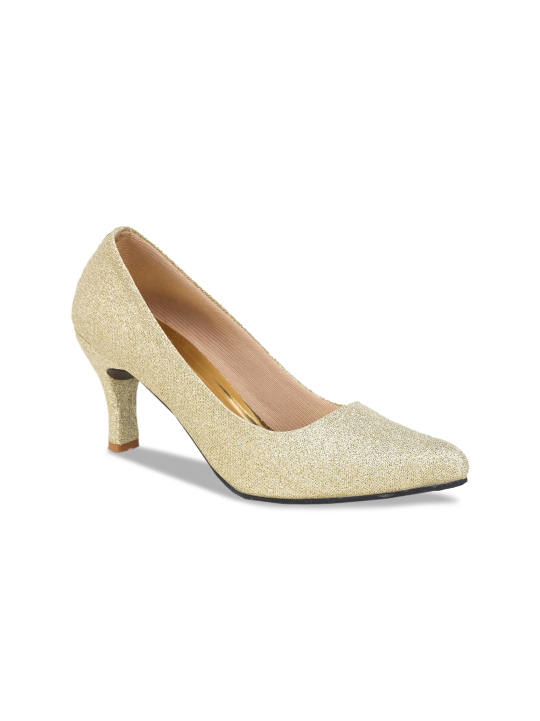 

LONDON STEPS Women Gold Embellished Stiletto Pumps