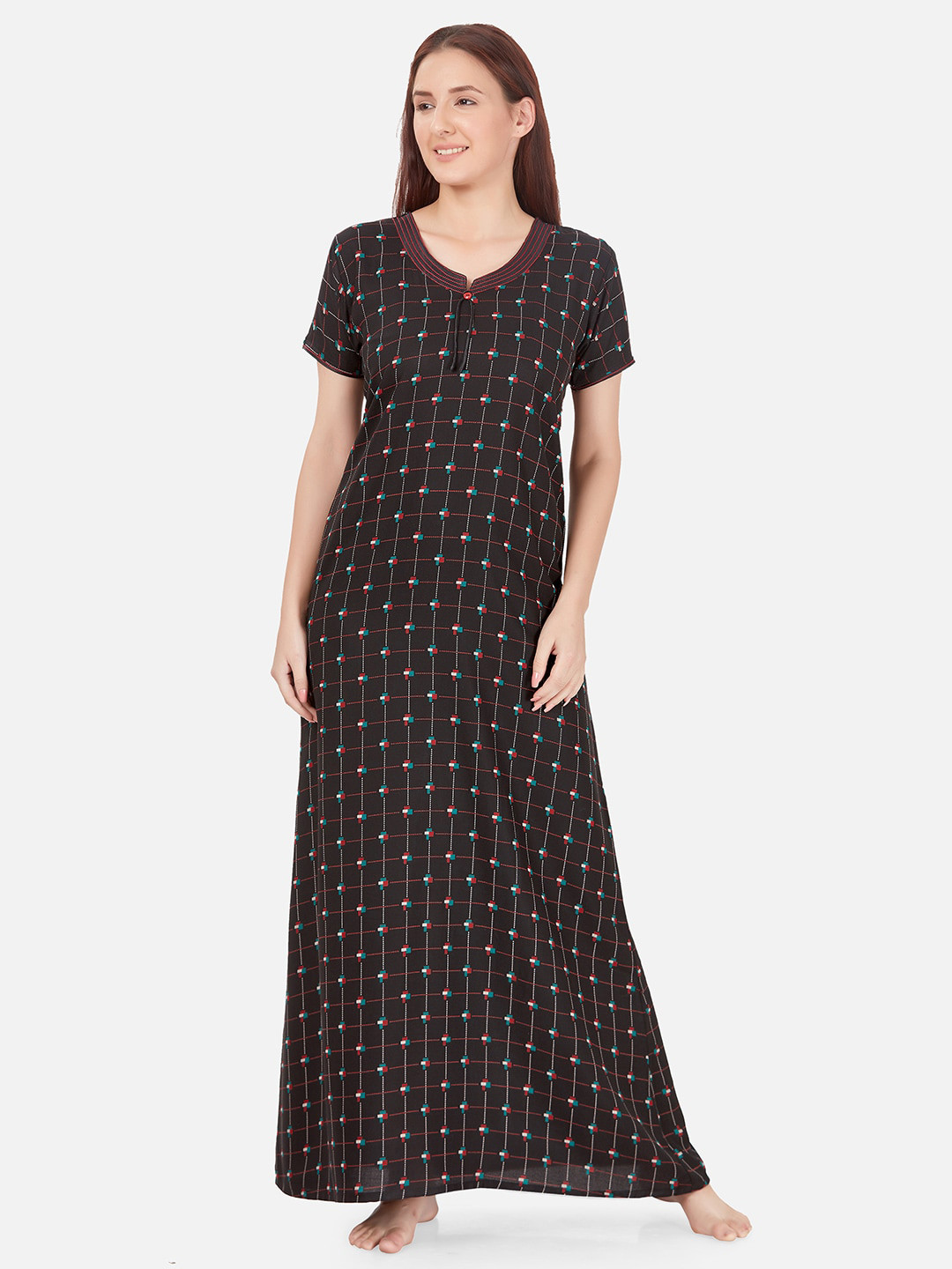 

Sand Dune Printed Alpine A-line Nightrdress, Brown