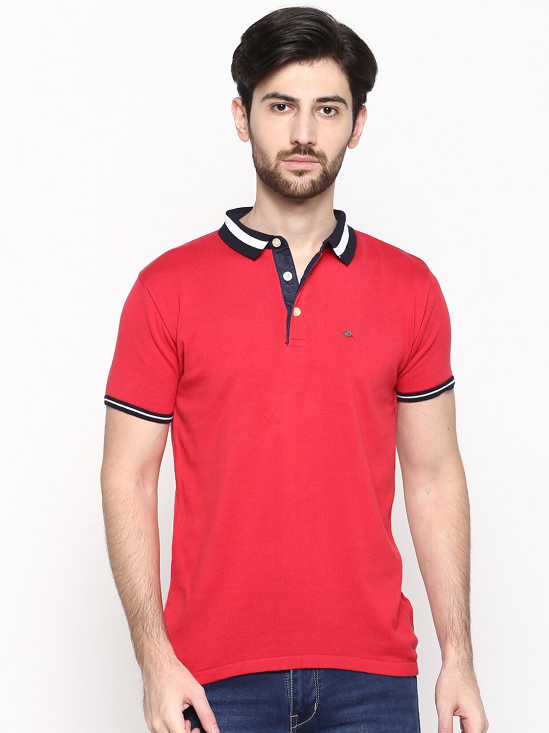 

Cantabil Men Pink Polo Collar T-shirt