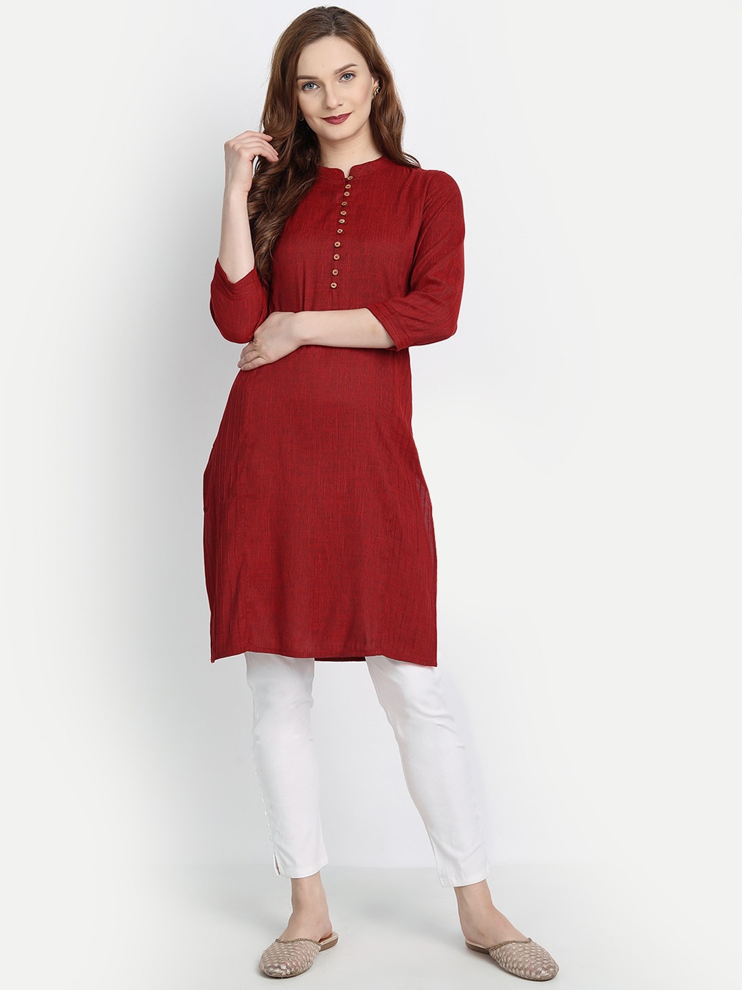 

fabGLOBAL Women Red Thread Work Kurta