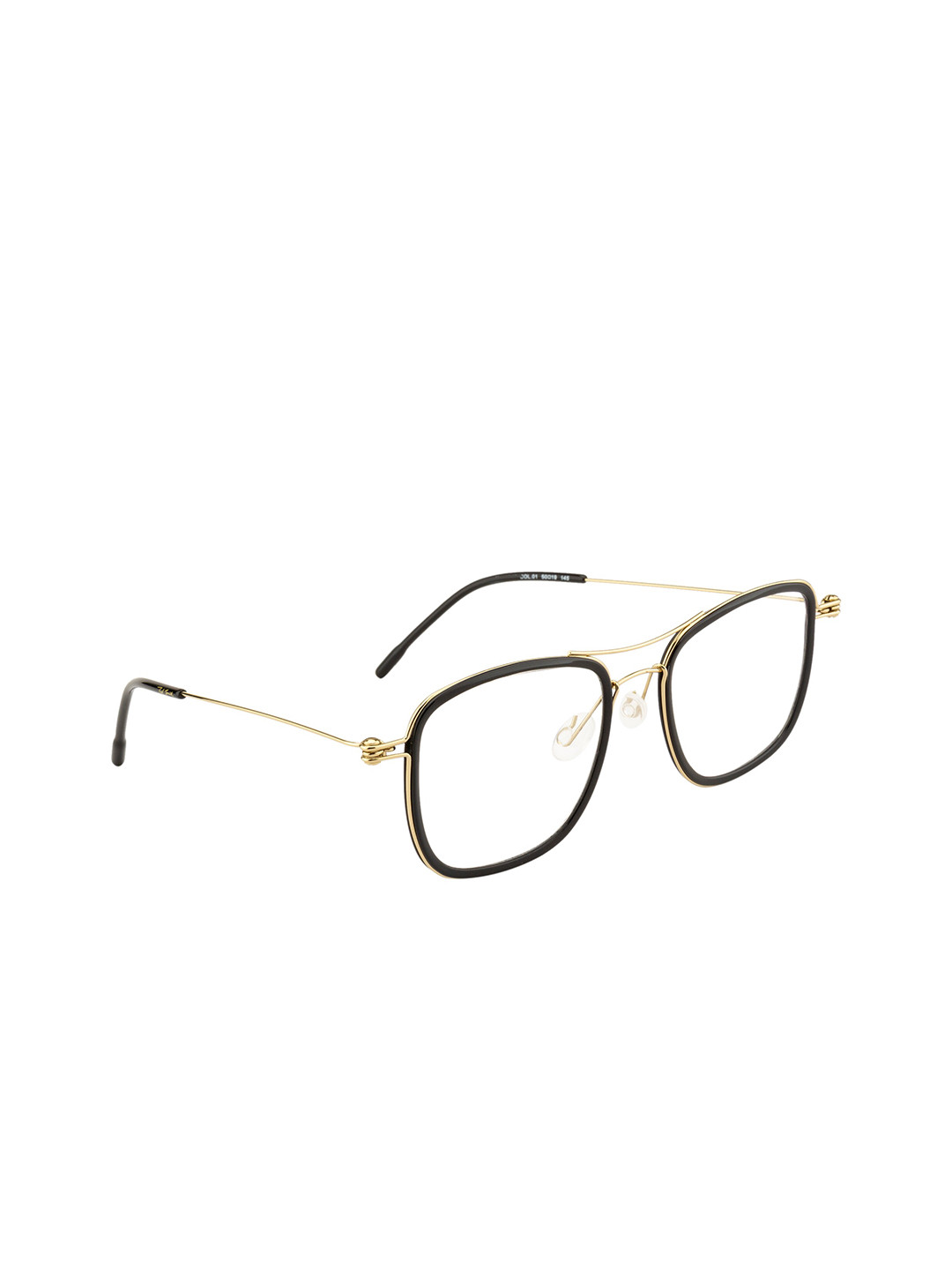 

Ted Smith Unisex Gold-Toned & Black Full Rim Rectangle Frames TSO-106_GLD