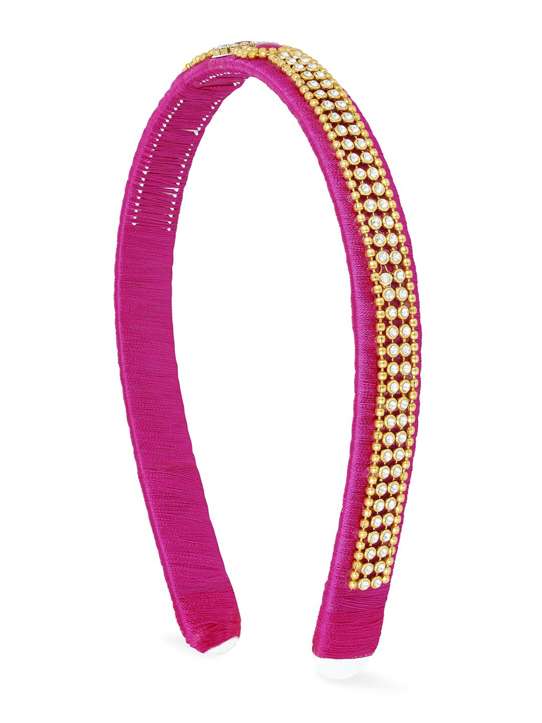 

AKSHARA Girls Pink & Gold-Toned Embellished Hairband