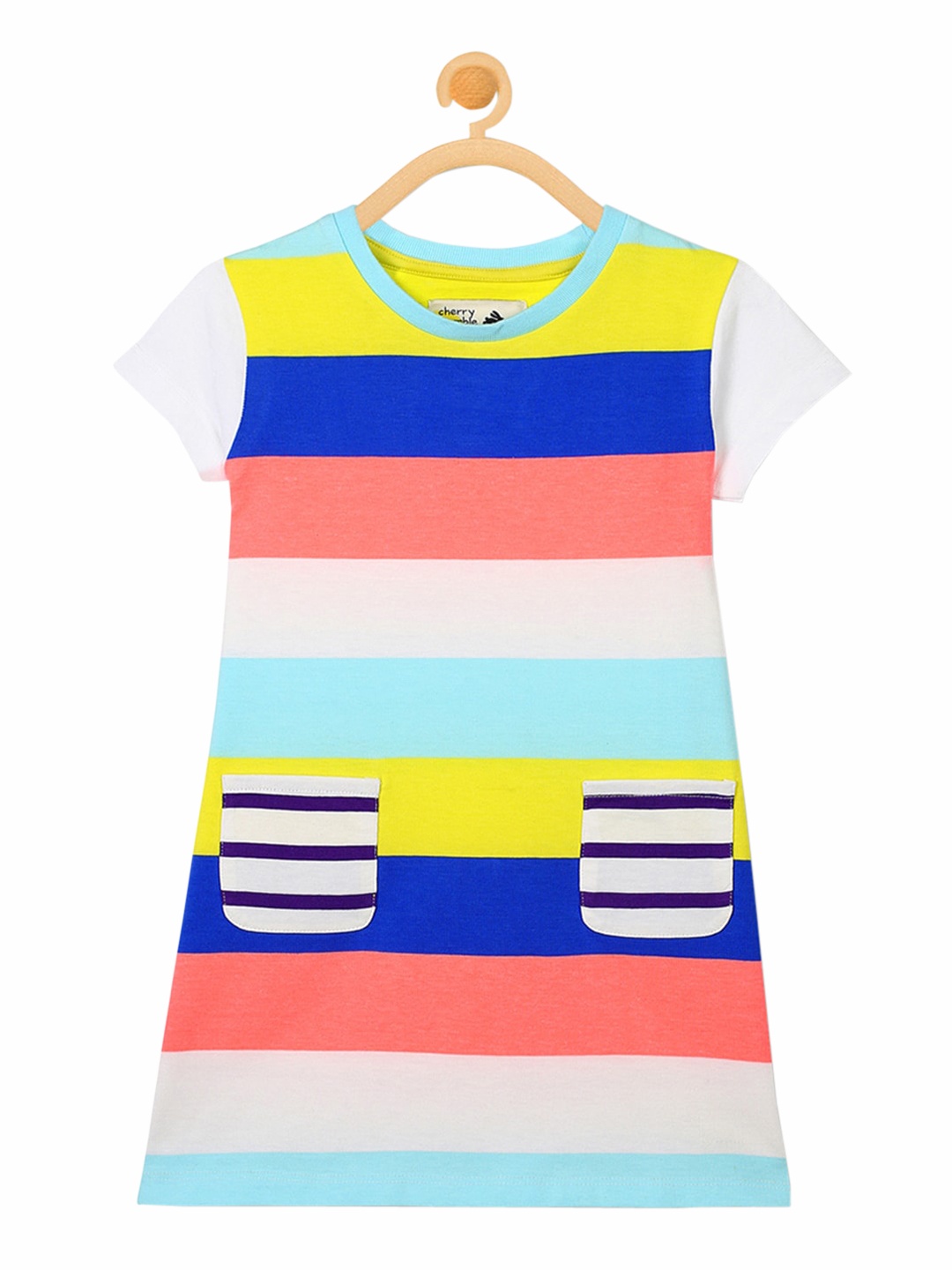 

Cherry Crumble Girls Multicoloured Striped A-Line Dress, Multi