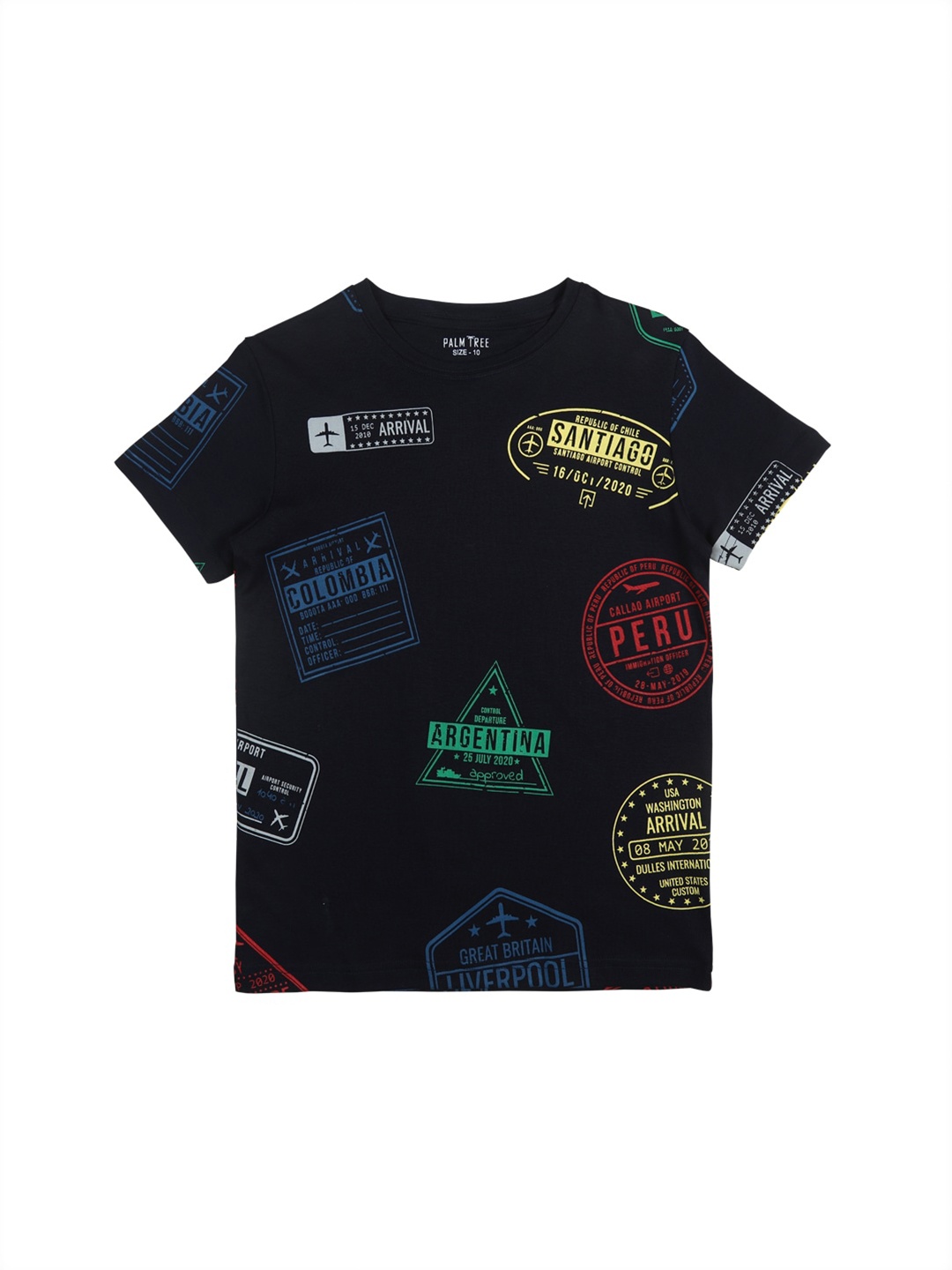 

Gini and Jony Boys Navy Blue Typography Printed T-shirt