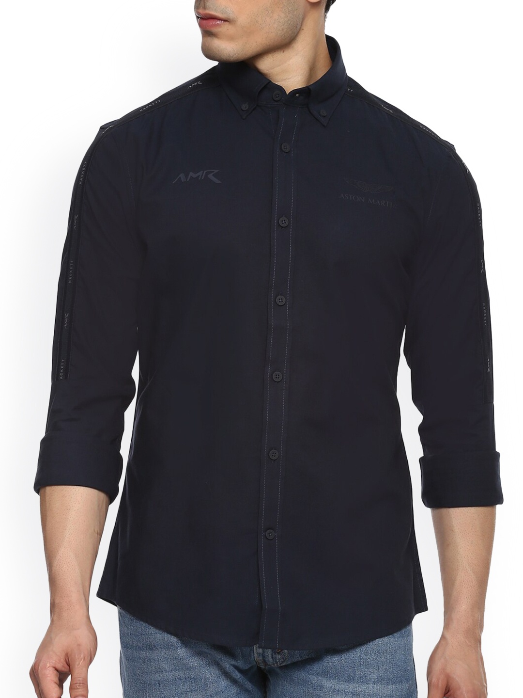 

HACKETT LONDON Men Navy Blue Button-Down Collar Casual Shirt