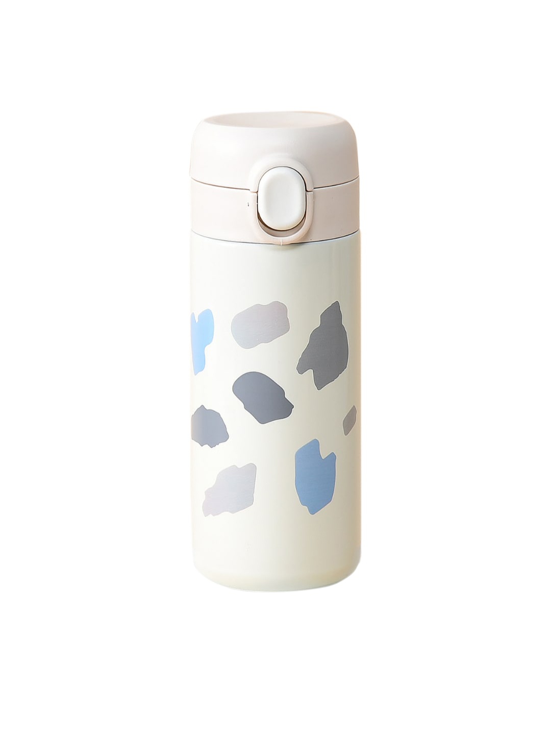 

iSWEVEN White & Grey Printed Stainless Steel Double Walled Vacuum Insulated Thermos Water Bottle