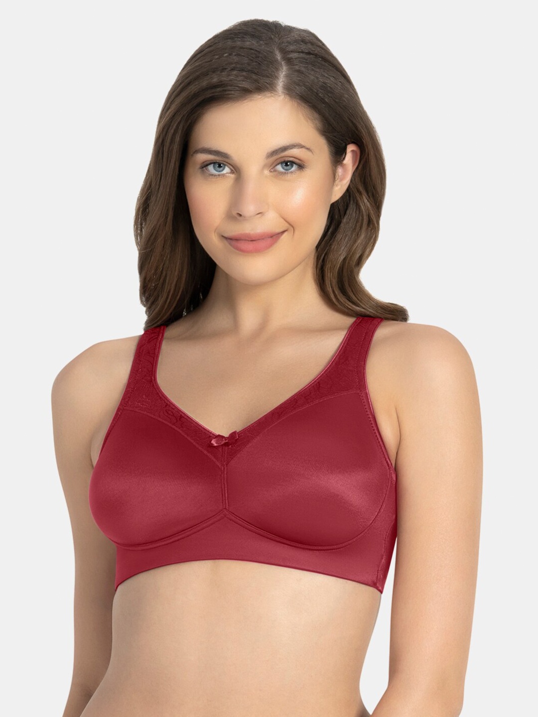 

Amante Solid Non Padded Elegant Super Support Bra - BRA78001, Maroon