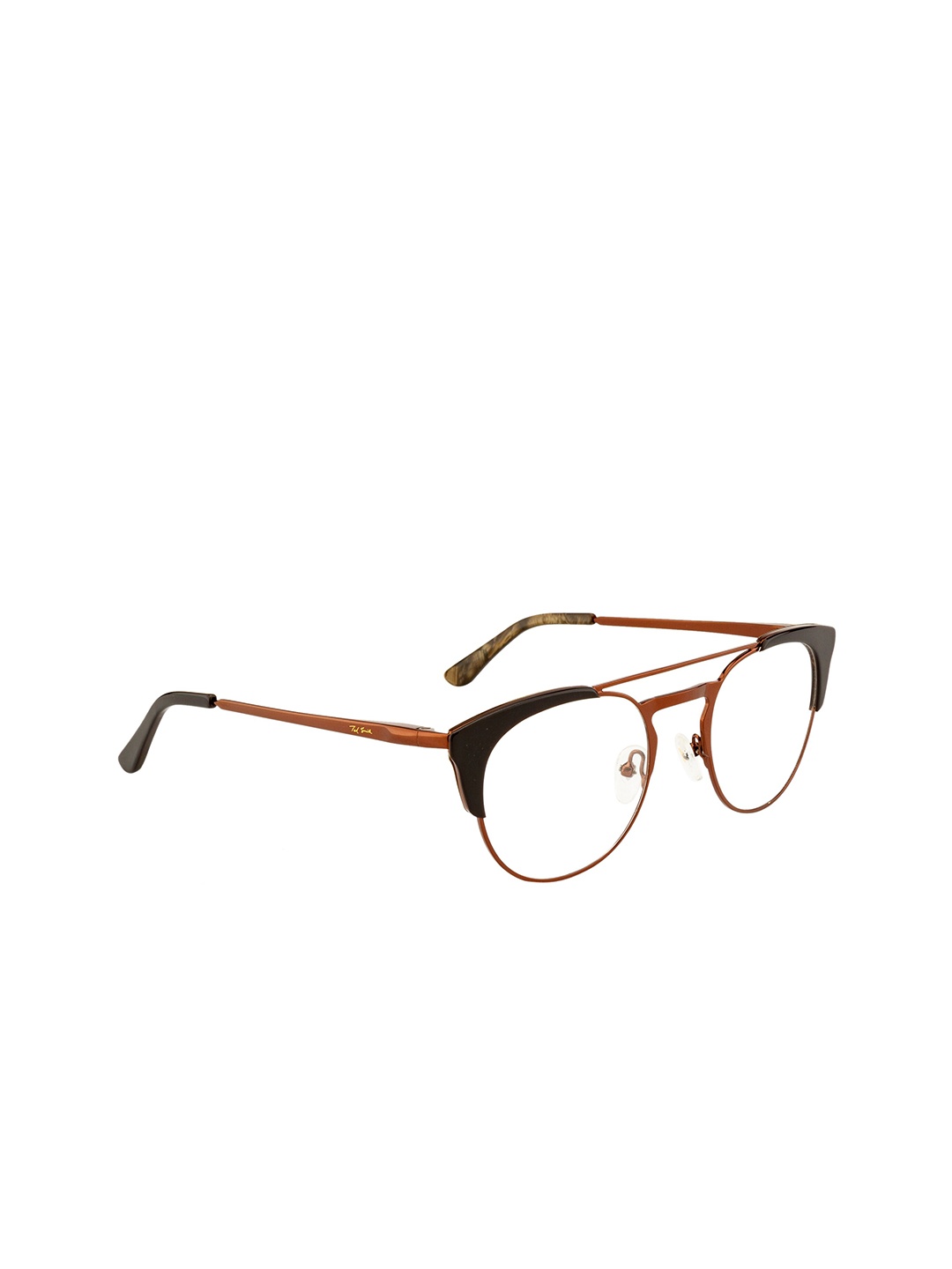 Ted Smith Unisex Brown & Black Full Rim Aviator Frames Eyeglasses