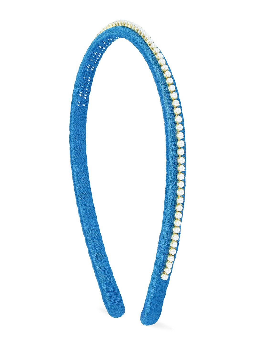 AKSHARA Girls Blue & White Beaded Hairband