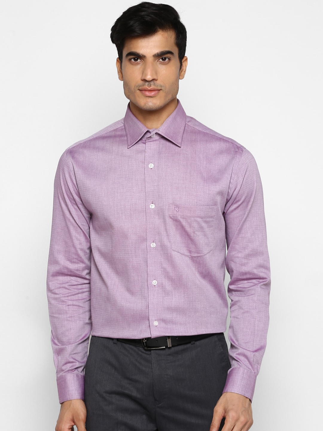 

Cantabil Men Purple Self Designed Regular Fit Formal Shirt