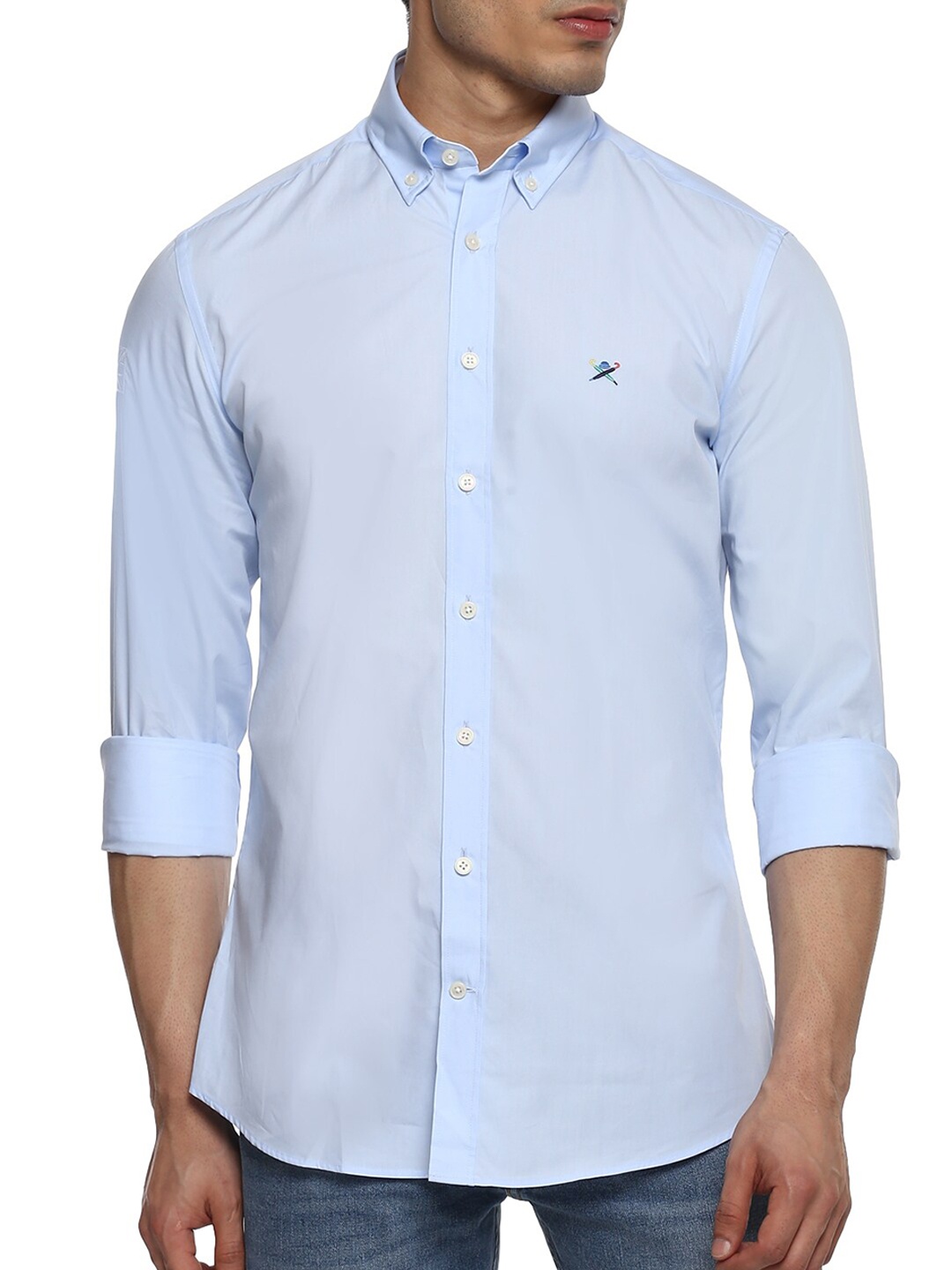 

HACKETT LONDON Men Blue Printed Casual Shirt