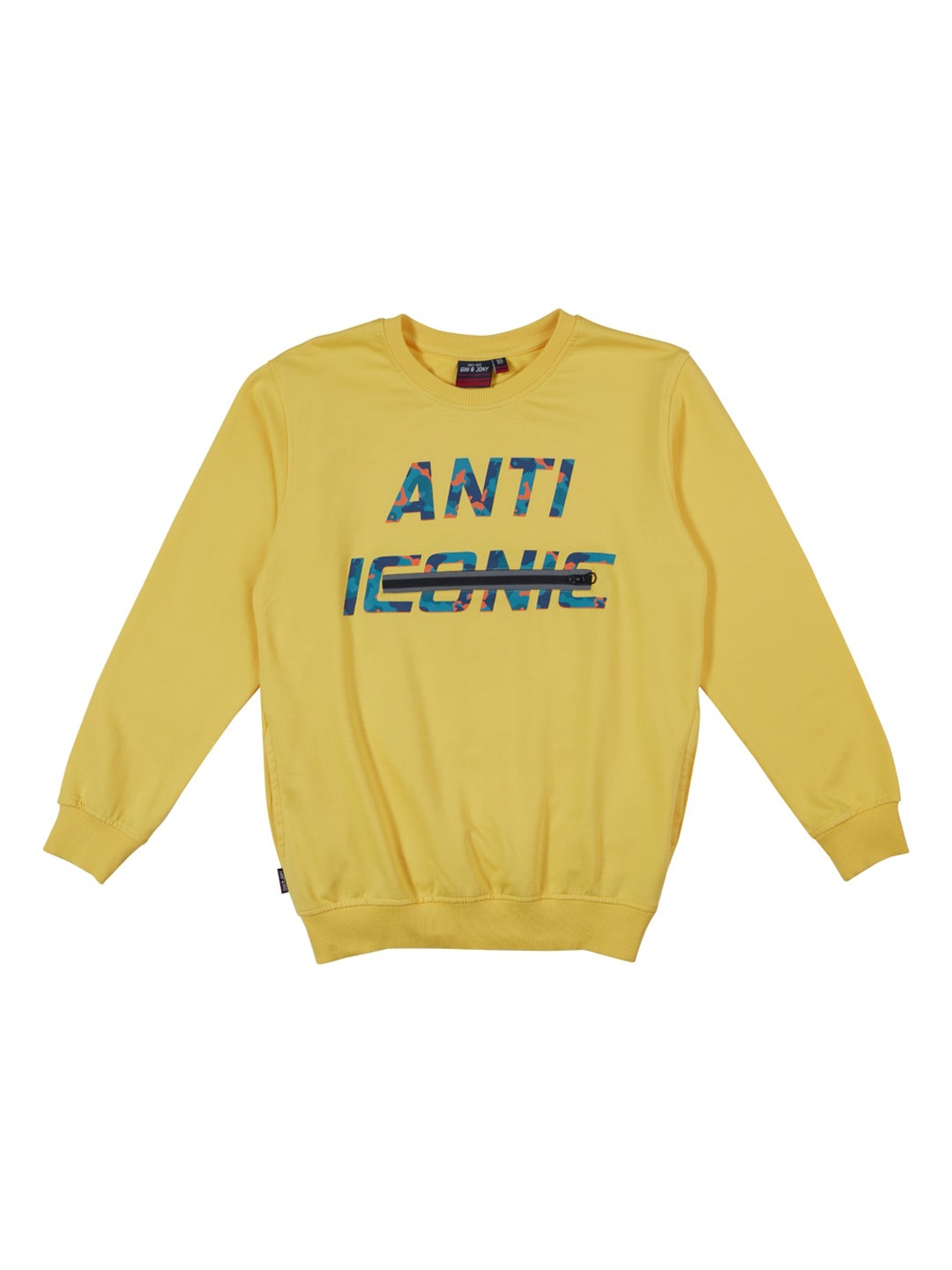 

Gini and Jony Boys Yellow Printed Sweatshirt