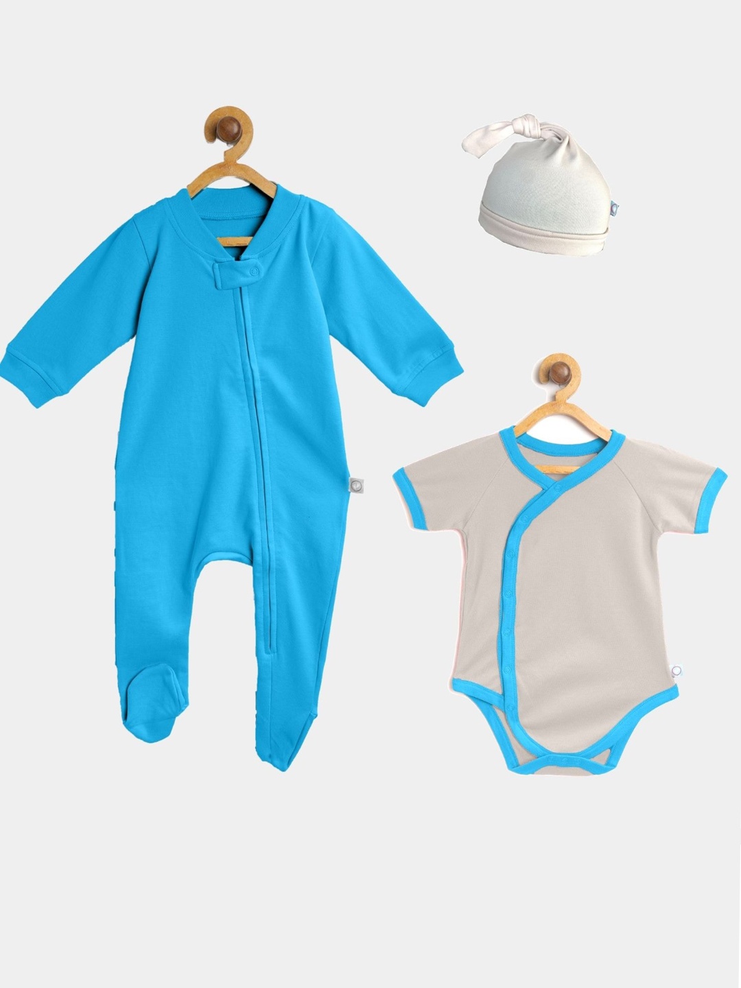 

cherrytoes Kids Set of 3 Sleepsuit and Beanie, Blue
