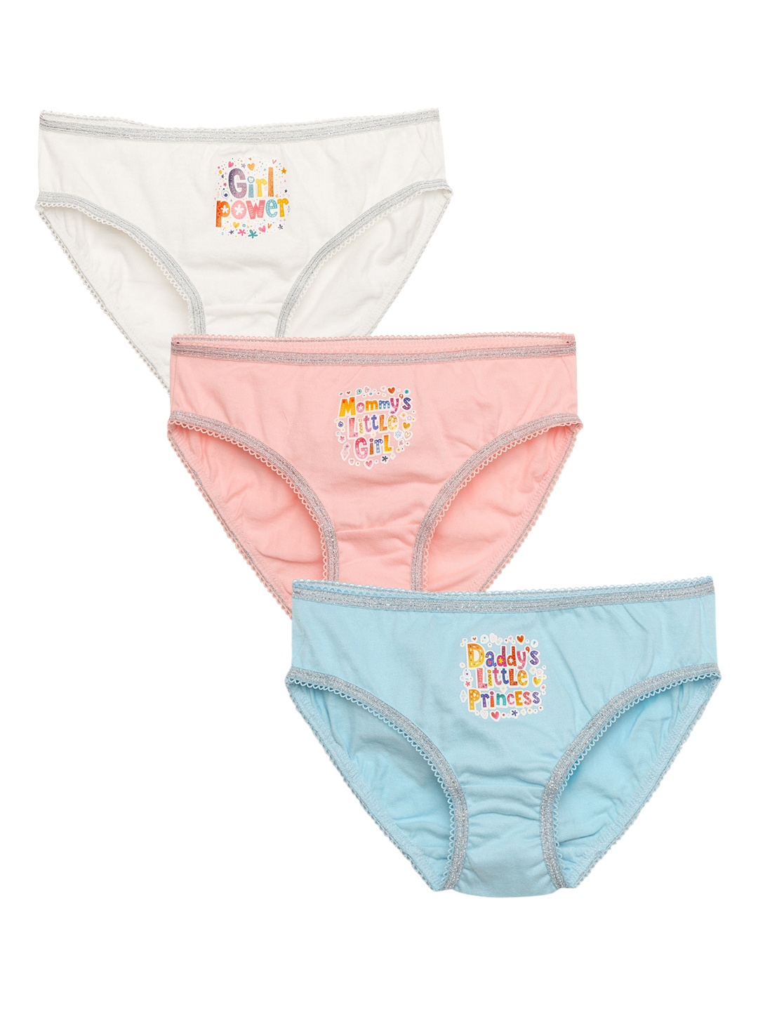 

Charm n Cherish Girls Pack Of 3 Solid Pure Cotton Basic Briefs-GWBRO50, Pink