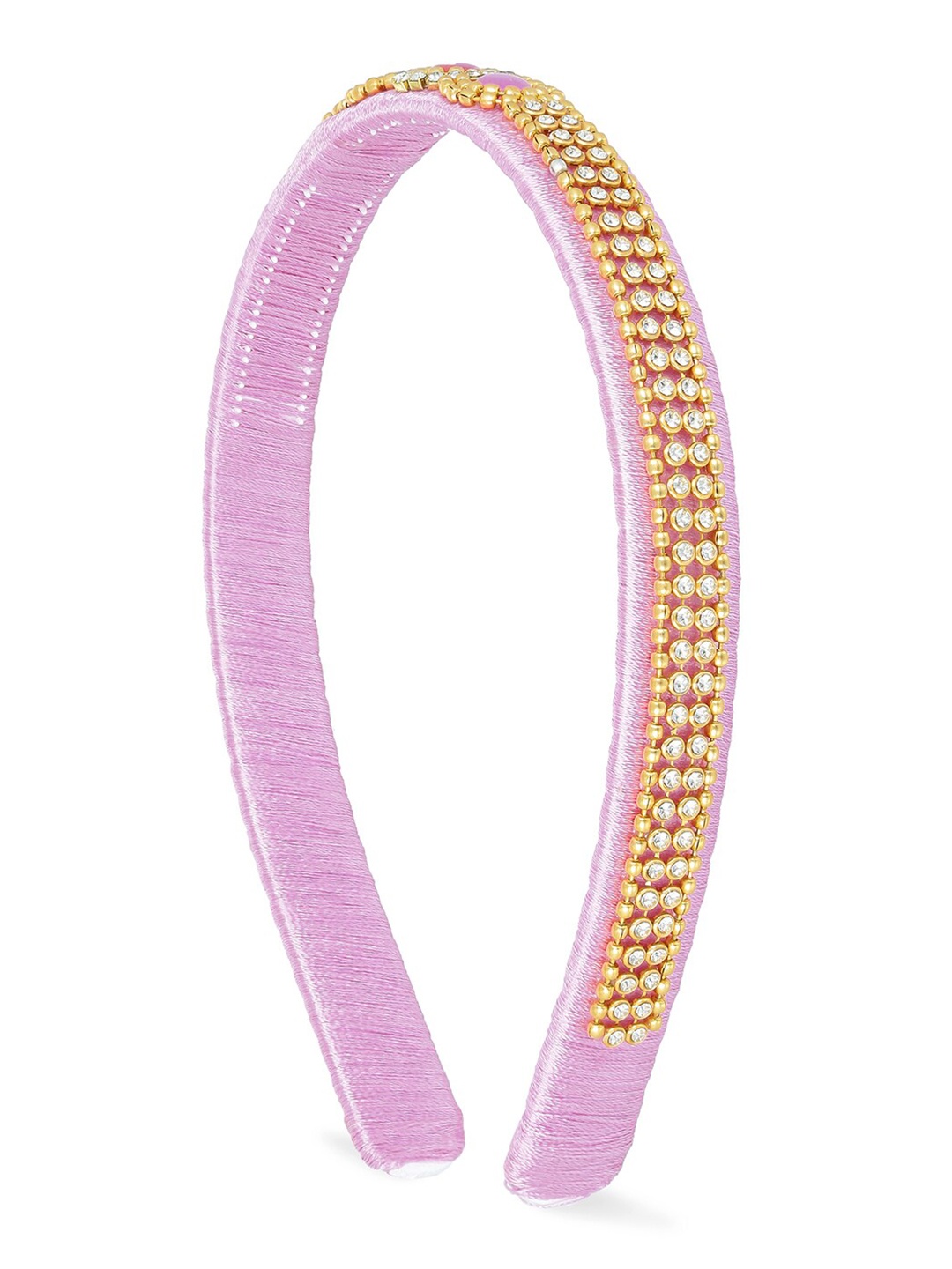 

AKSHARA Girls Pink Handcrafted Embellished Hairband with Silk Thread