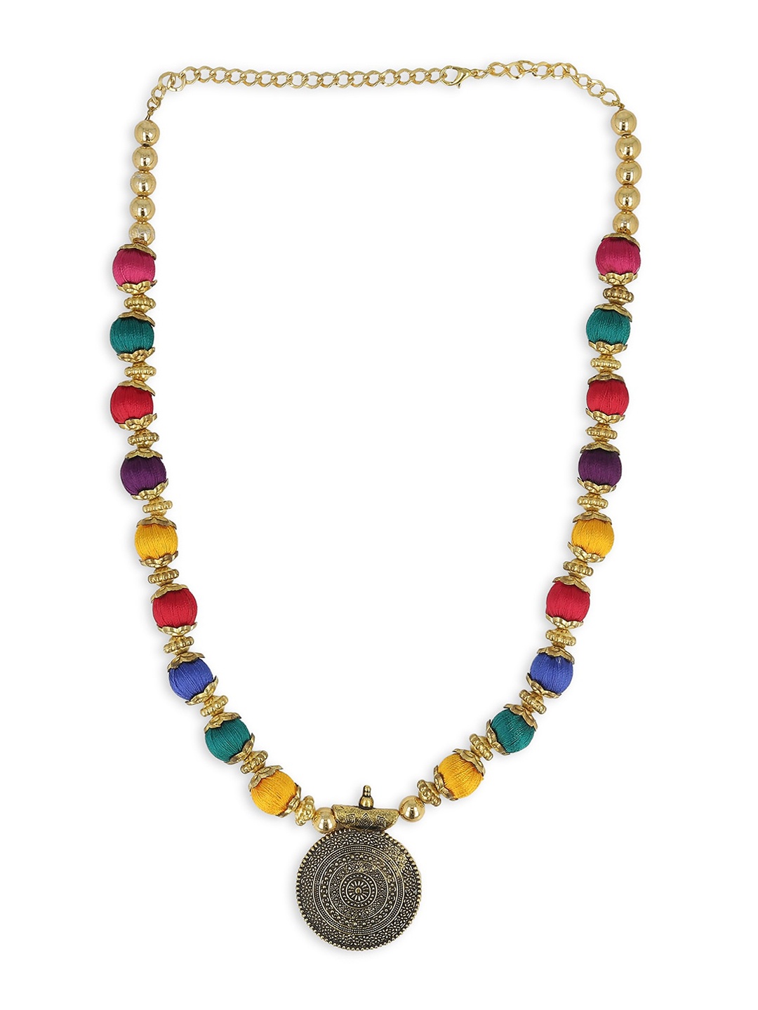 

AKSHARA Multicoloured Brass-Plated Necklace & Pendant, Multi