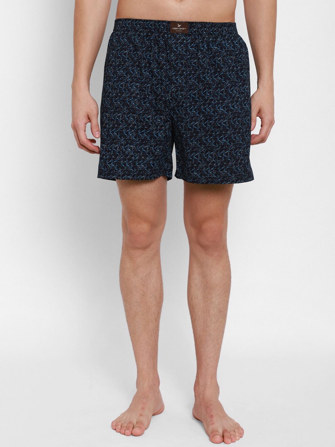 

cape canary Men Blue & White Printed Pure Cotton Boxers CCAMBXWHTPRNBLU