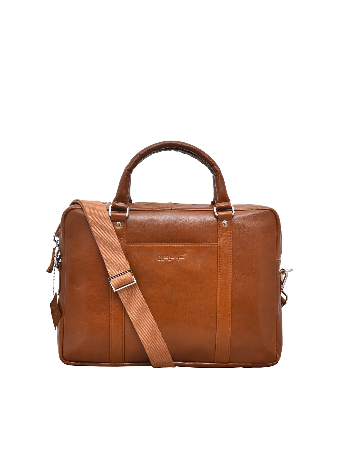 

OLIVE MIST Unisex Brown Leather Laptop Bag