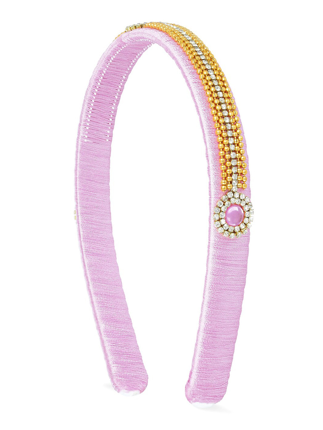

AKSHARA Girls Pink & Gold-Toned Embellished Hairband