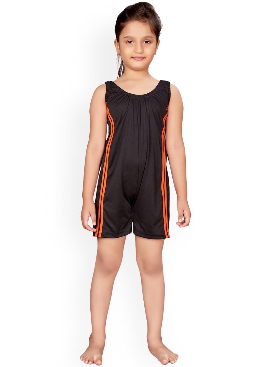 

Aarika Girls Black Solid Swimsuit Set