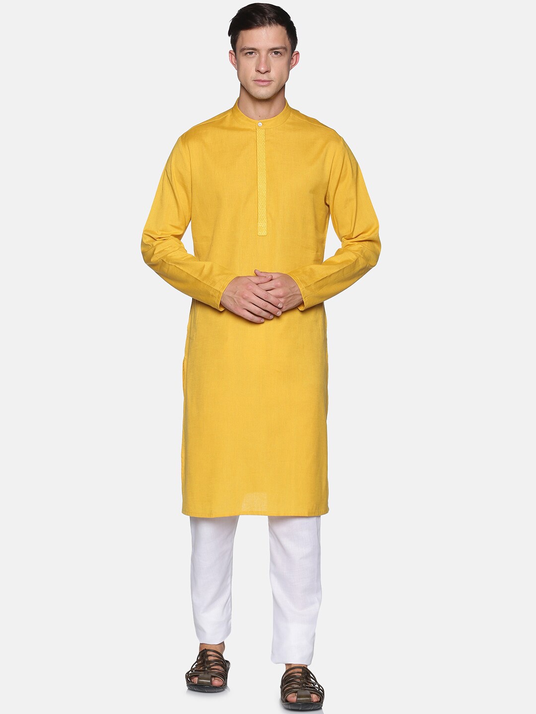 

Saffron Threads Men Yellow Kurta