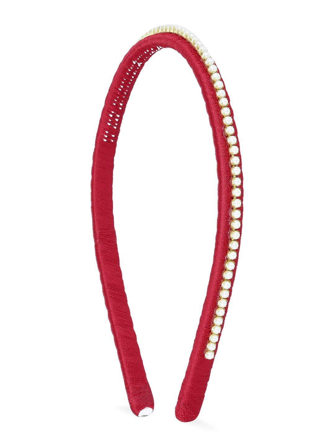 

AKSHARA Girls Red & White Beaded Hairband