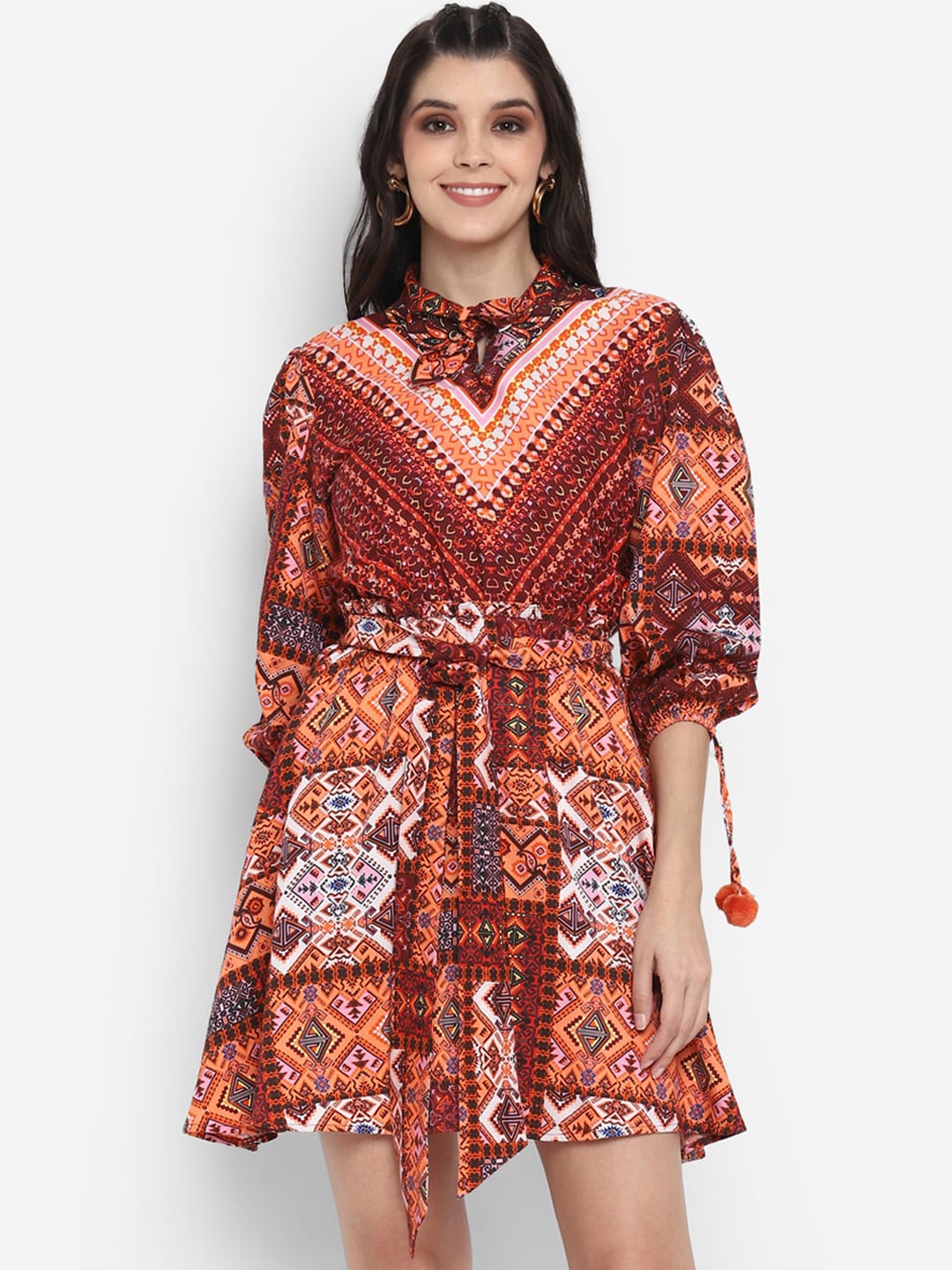 

BLANC9 Multicoloured Ethnic Motifs Dress, Multi
