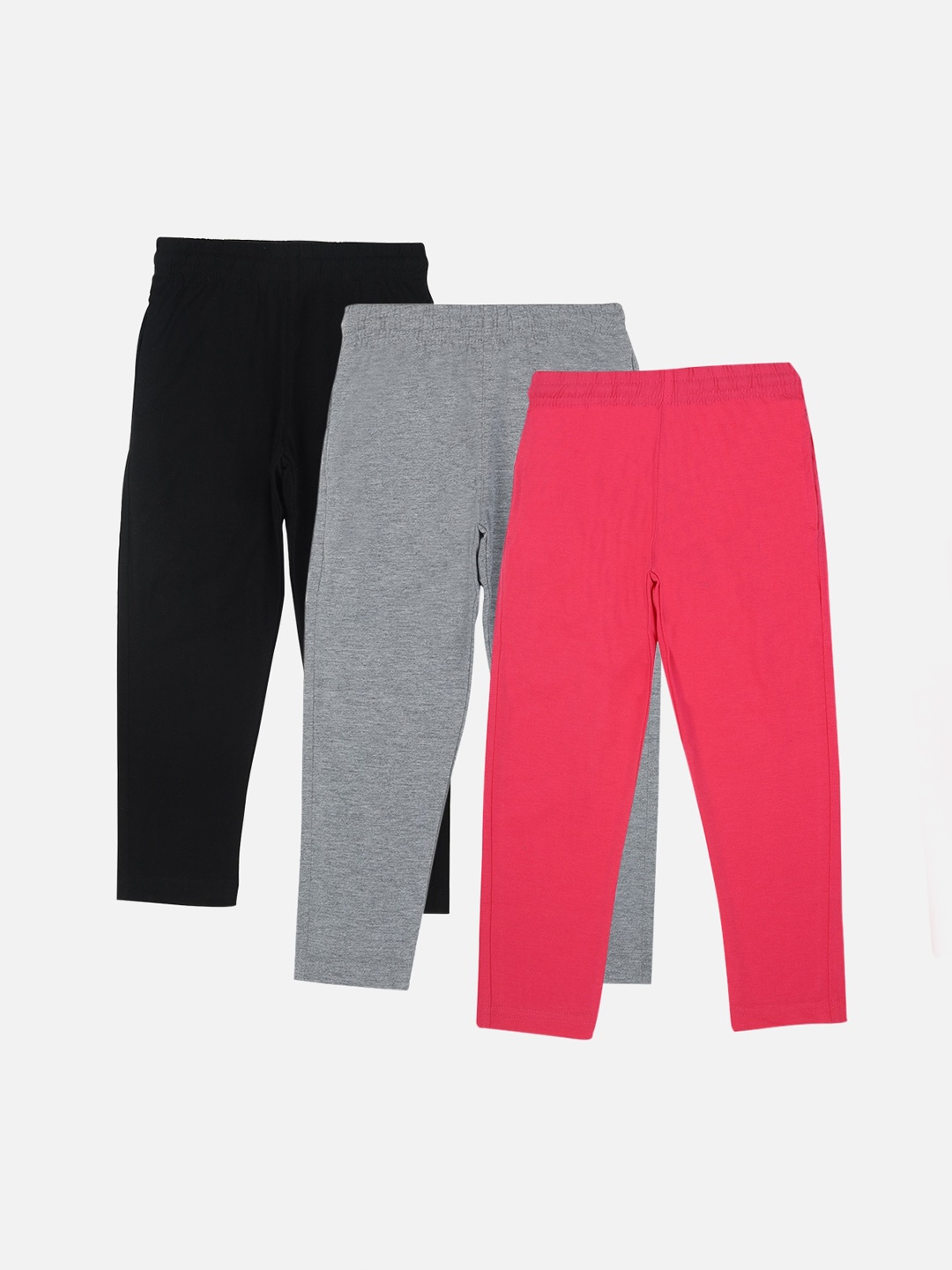 

DYCA Boys Pack Of 3 Solid Cotton Straight-Fit Track Pants, Fuchsia
