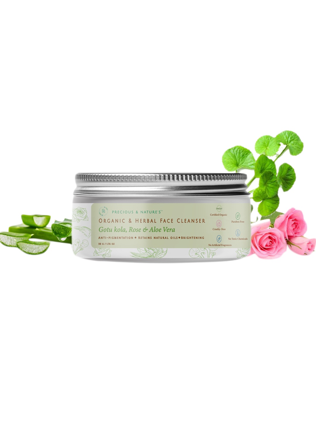 

Precious and Natures Organic and Herbal Face Cleanser 50g, White