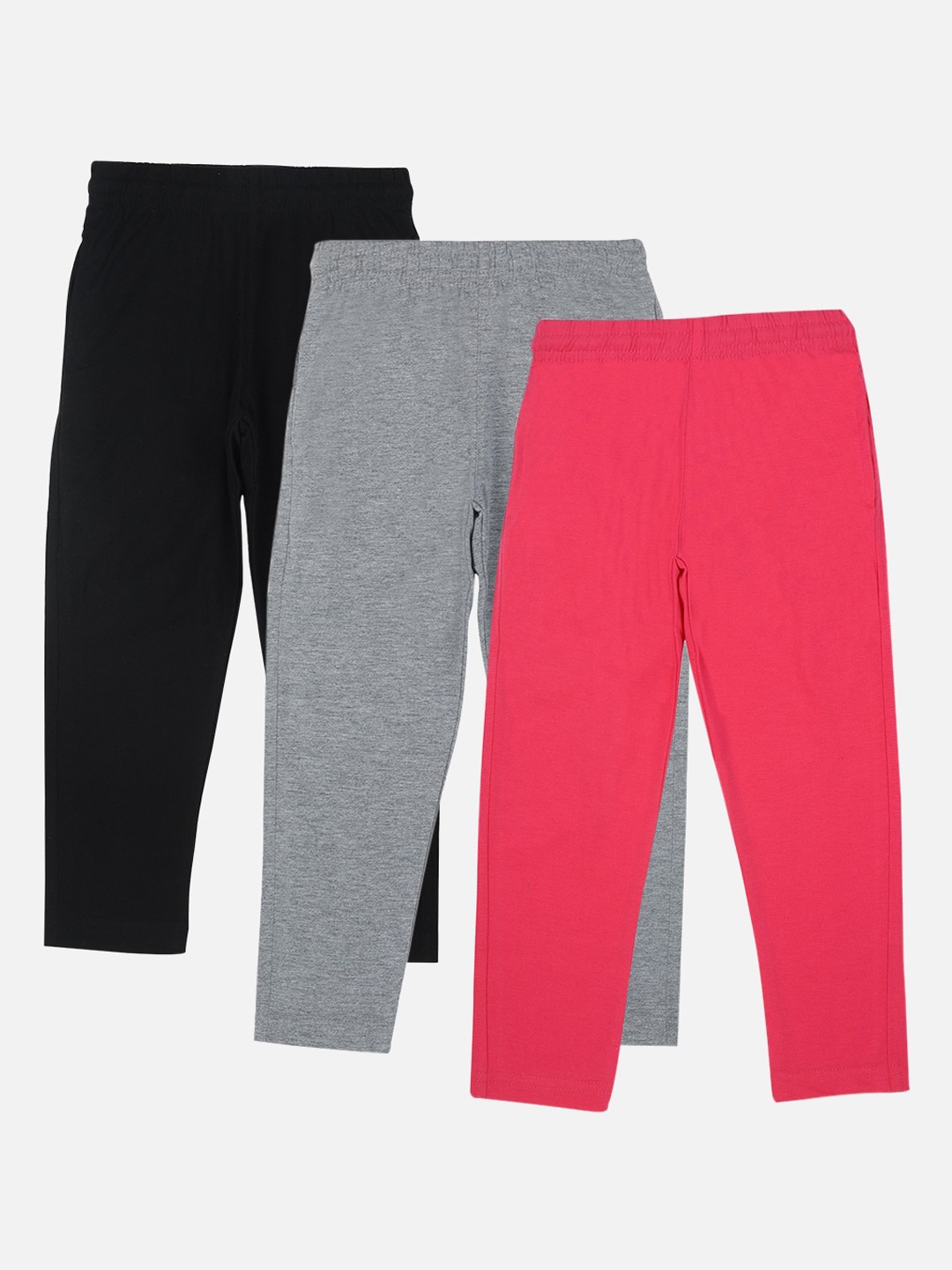 

DYCA Boys Pack Of 3 Solid Straight-Fit Cotton Track Pants, Fuchsia