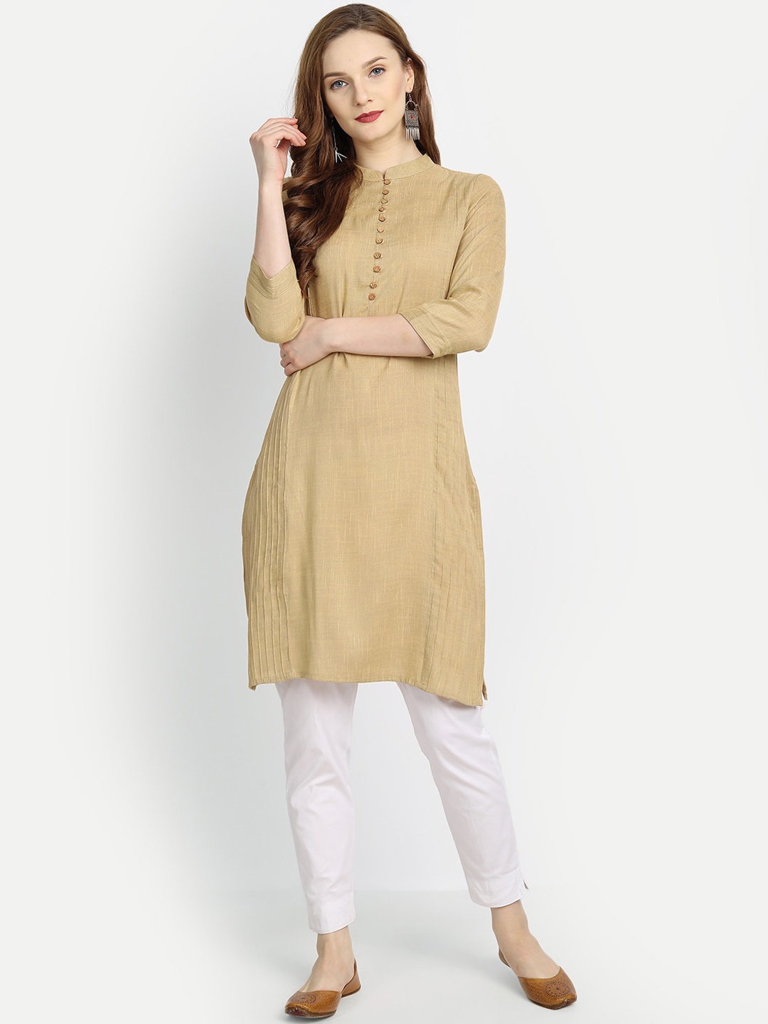 

fabGLOBAL Women Beige Kurta
