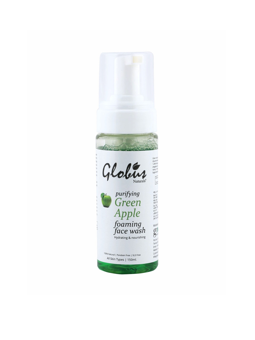 

Globus Naturals Purifying Green Apple Foaming Face Wash 150ml, White