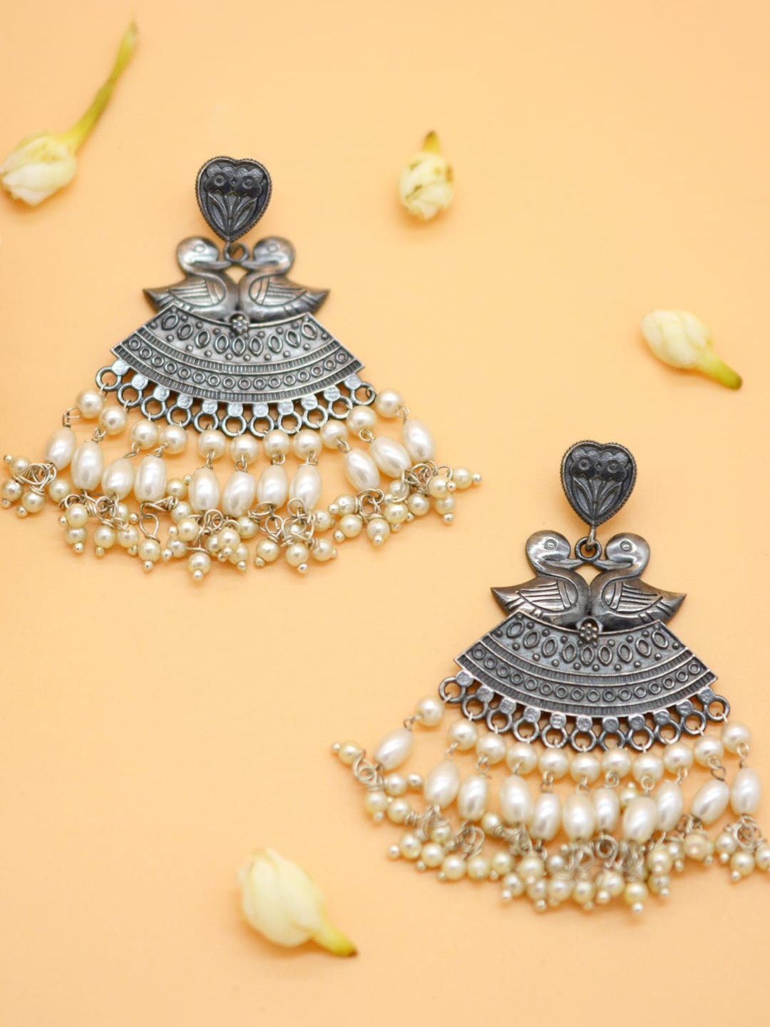 

TEEJH Silver-Plated Classic Drop Earrings