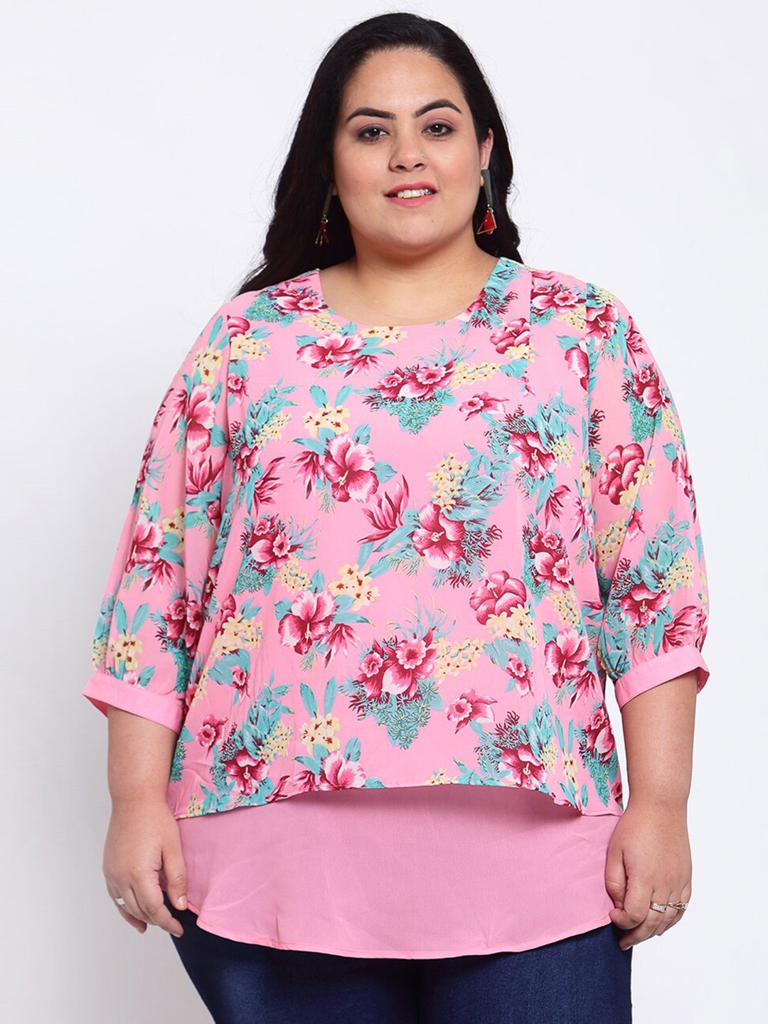 

plusS Pink Floral Regular Top