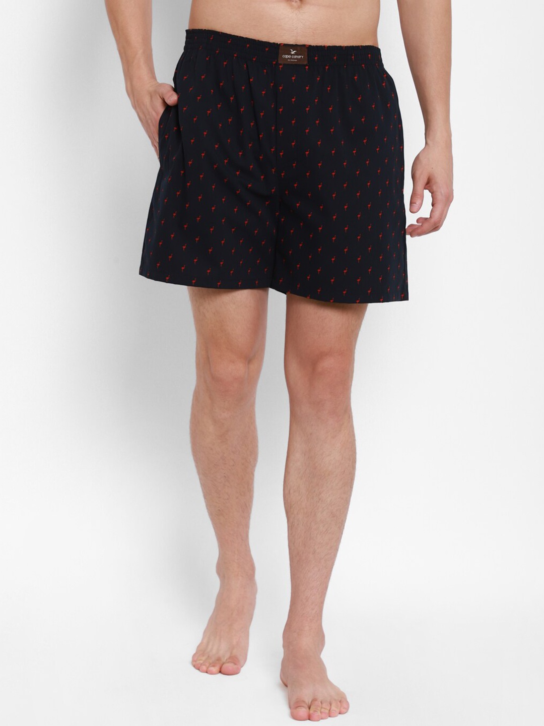 

Cape Canary Men Black Cotton Elasticated Printed Boxer