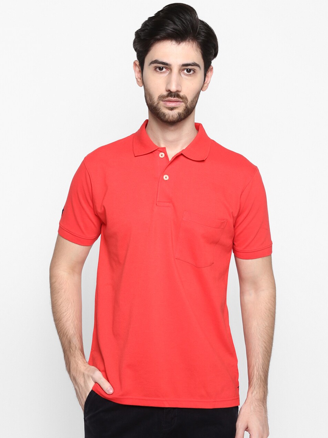 

Cantabil Men Pink Polo Collar T-shirt
